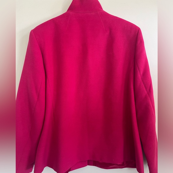 LANDS' END Fuchsia womens Hidden Button Coat Jacket Size 14P - Picture 4 of 11